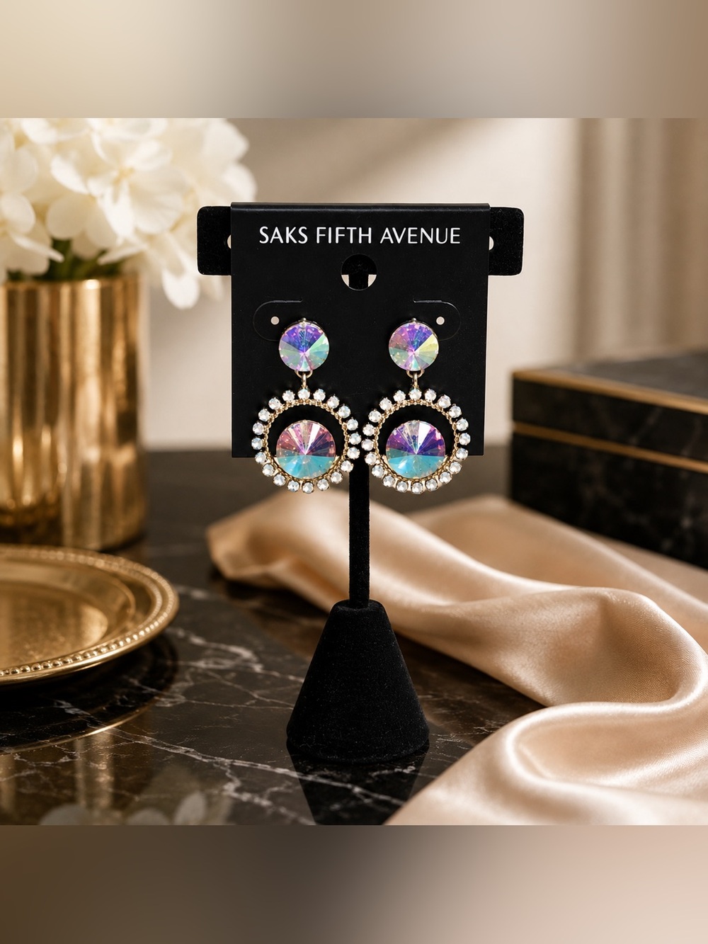 4. Saks Fifth Avenue Iridescent Statement Earrings